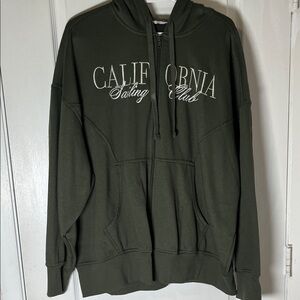 Bluenotes Olive Green Hoodie with White Print